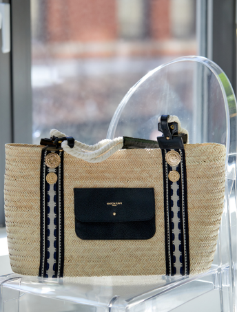 Big Kurv Raffia Tote w/gold