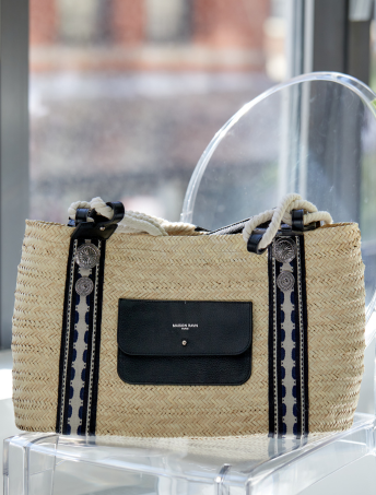 Big Kurv Raffia Tote w/silver