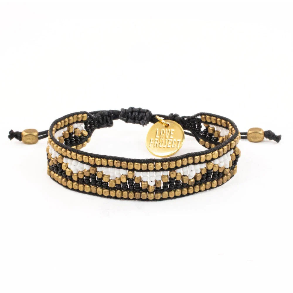 Taj Beaded Bracelet - Black and White