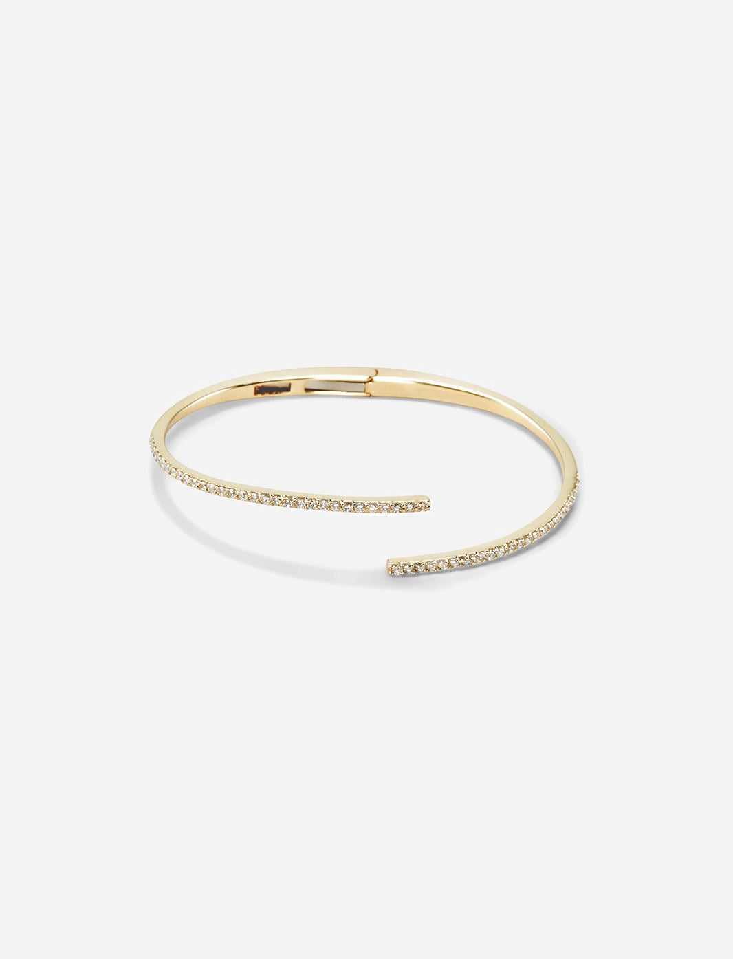 Delicate Line-Hinged Bracelet with Diamond Pavé