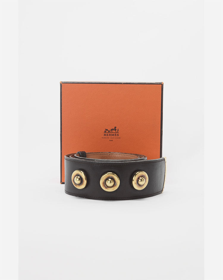 Vintage Hermes Brown Leather Belt