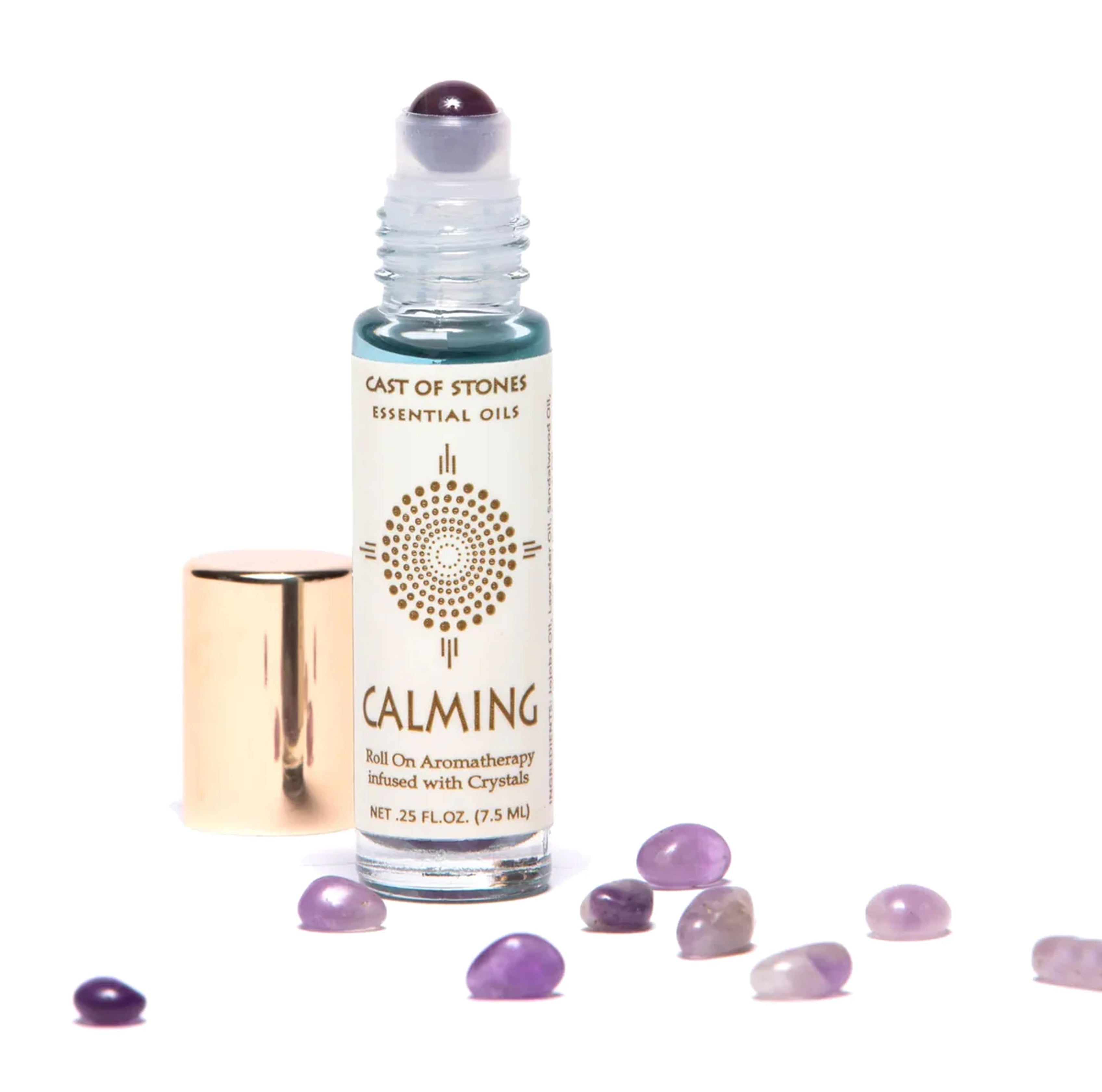 CALMING ROLL-ON - ESSENTIAL OIL AROMATHERAPY WITH AMETHYST CRYSTALS
