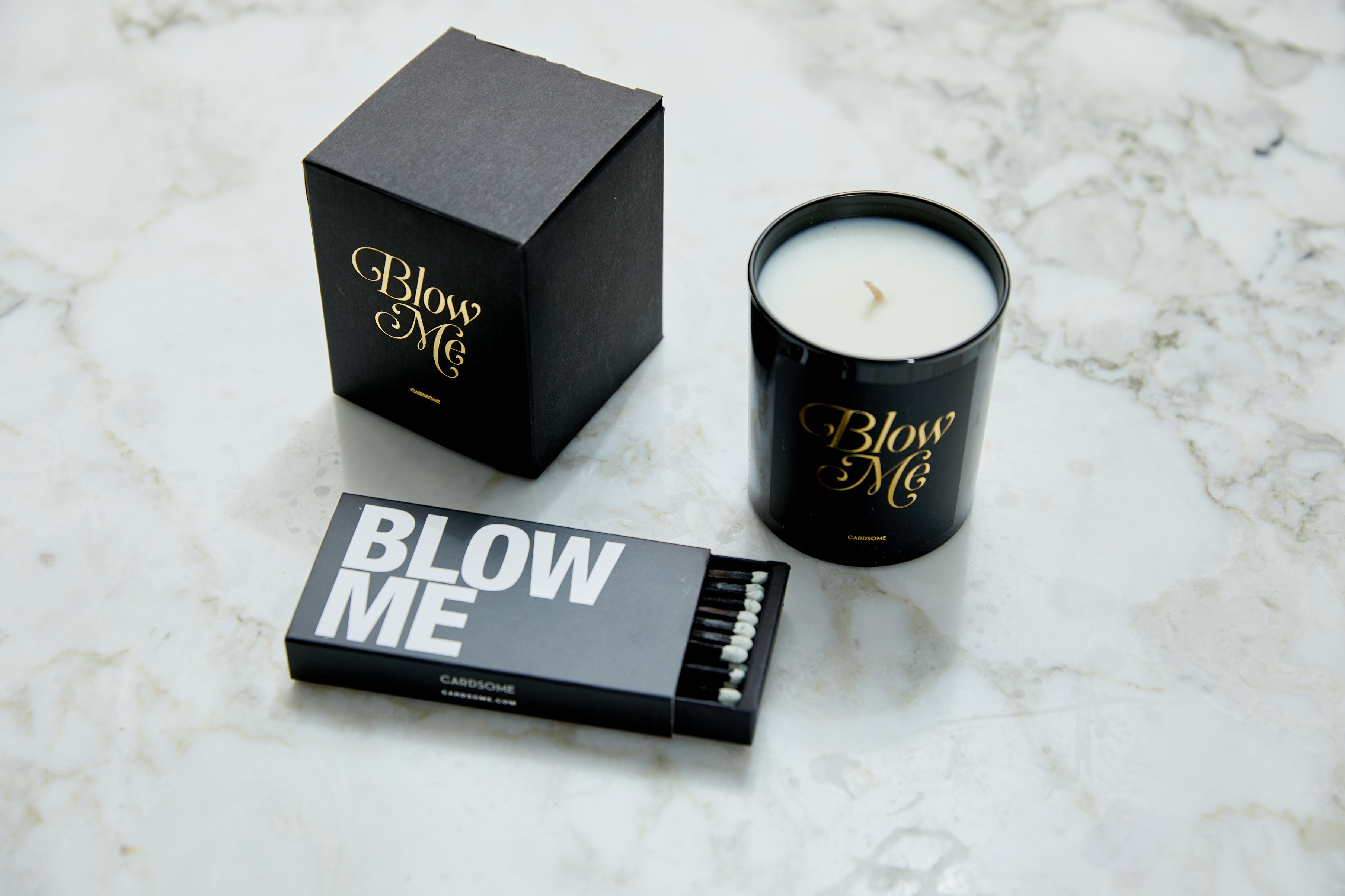 “Blow me” Candle & Match Gift Bundle