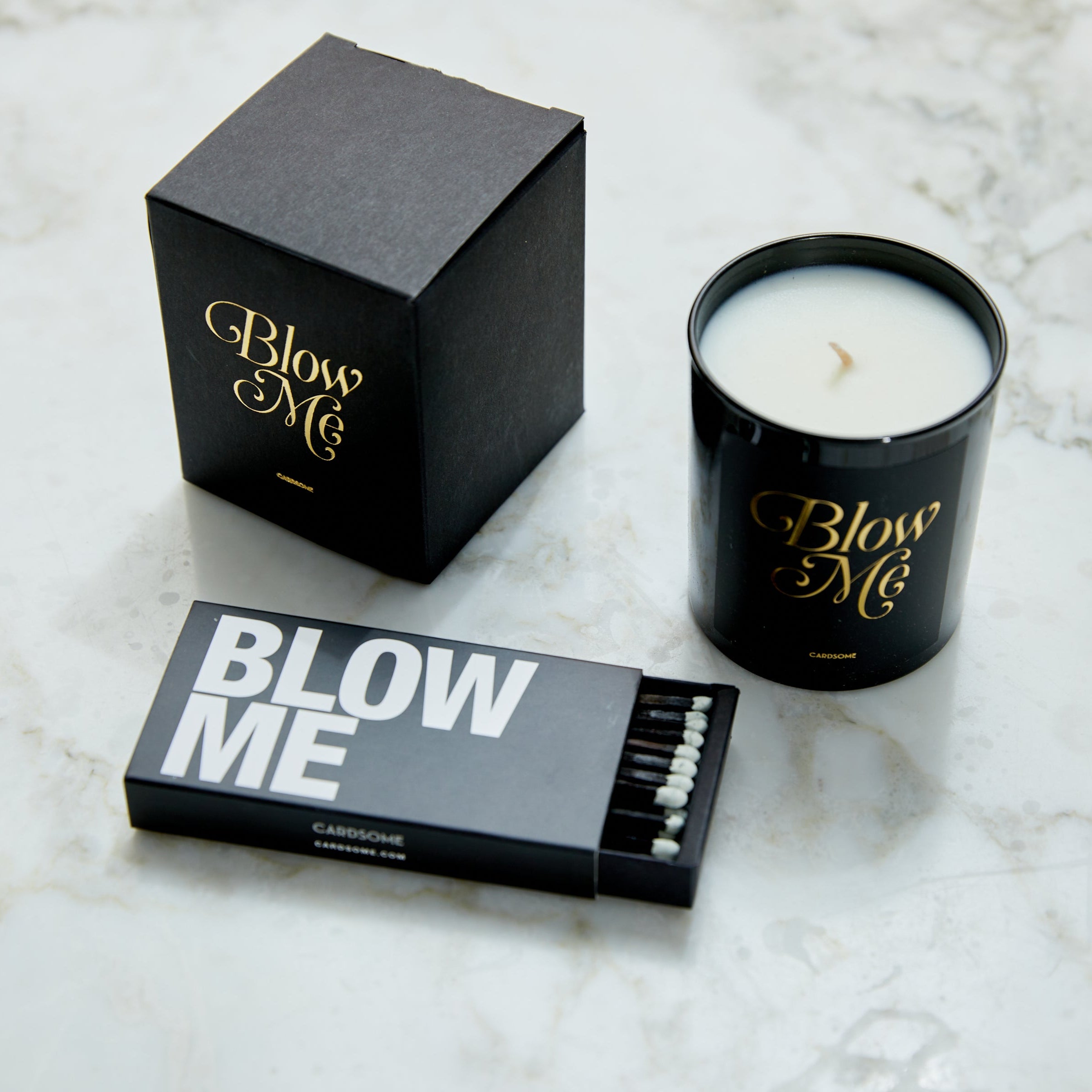 “Blow me” Candle & Match Gift Bundle