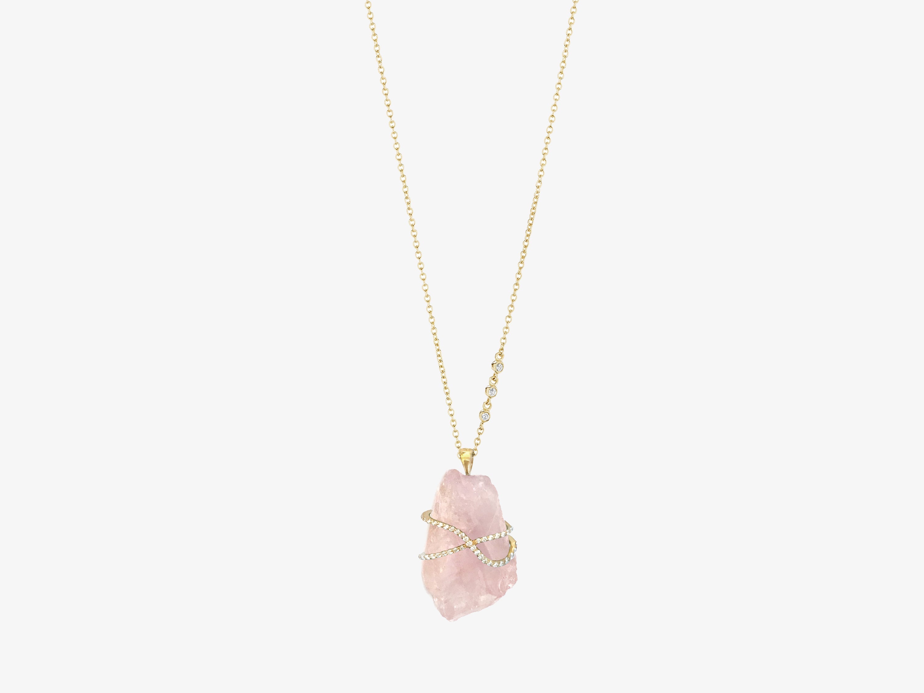 Rose Quartz Crystalline Necklace