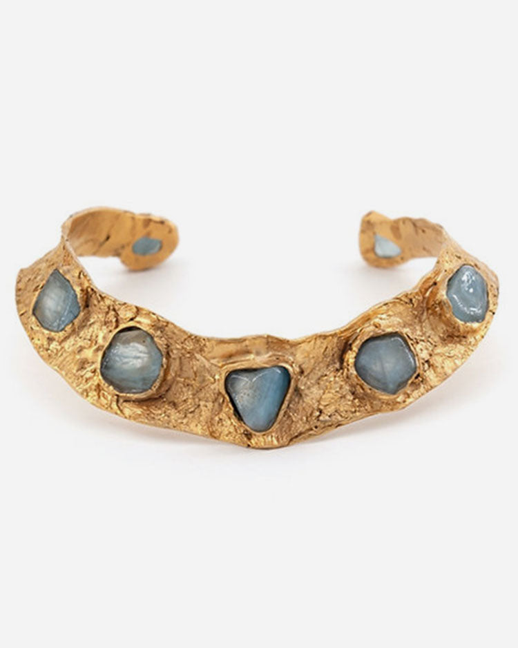 Aquamarine & 24K Gold-plated Bronze Necklace