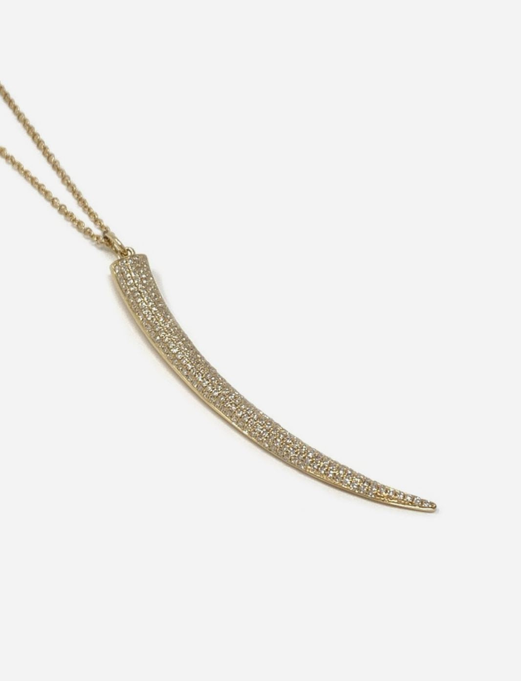 Pave Diamond Horn Charm Necklace