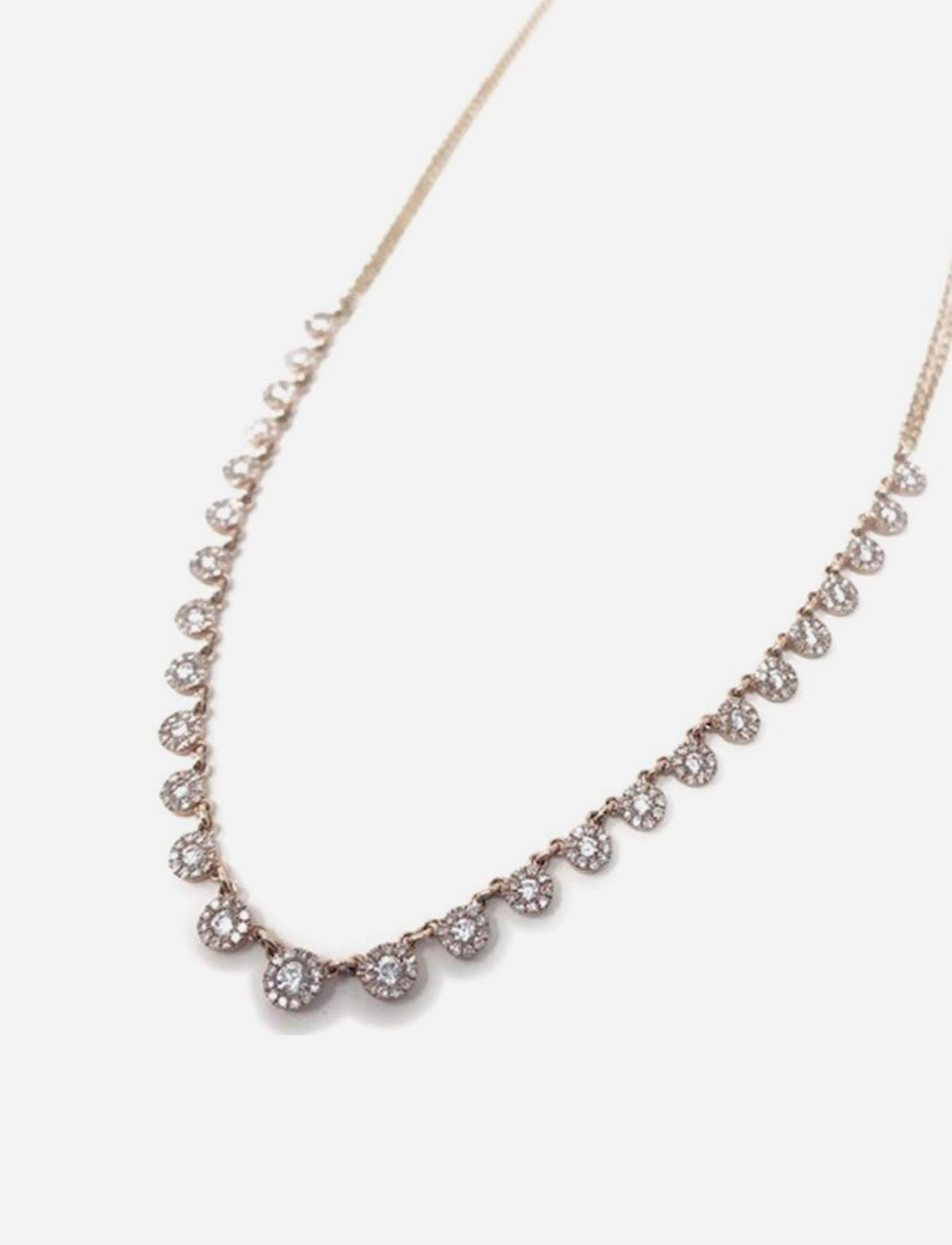 Pave Diamond Cluster Necklace