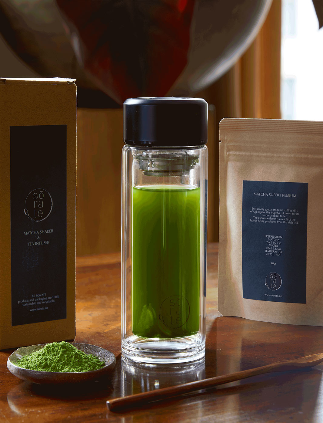 Art of Tea - Glass Matcha Shaker with Infuser