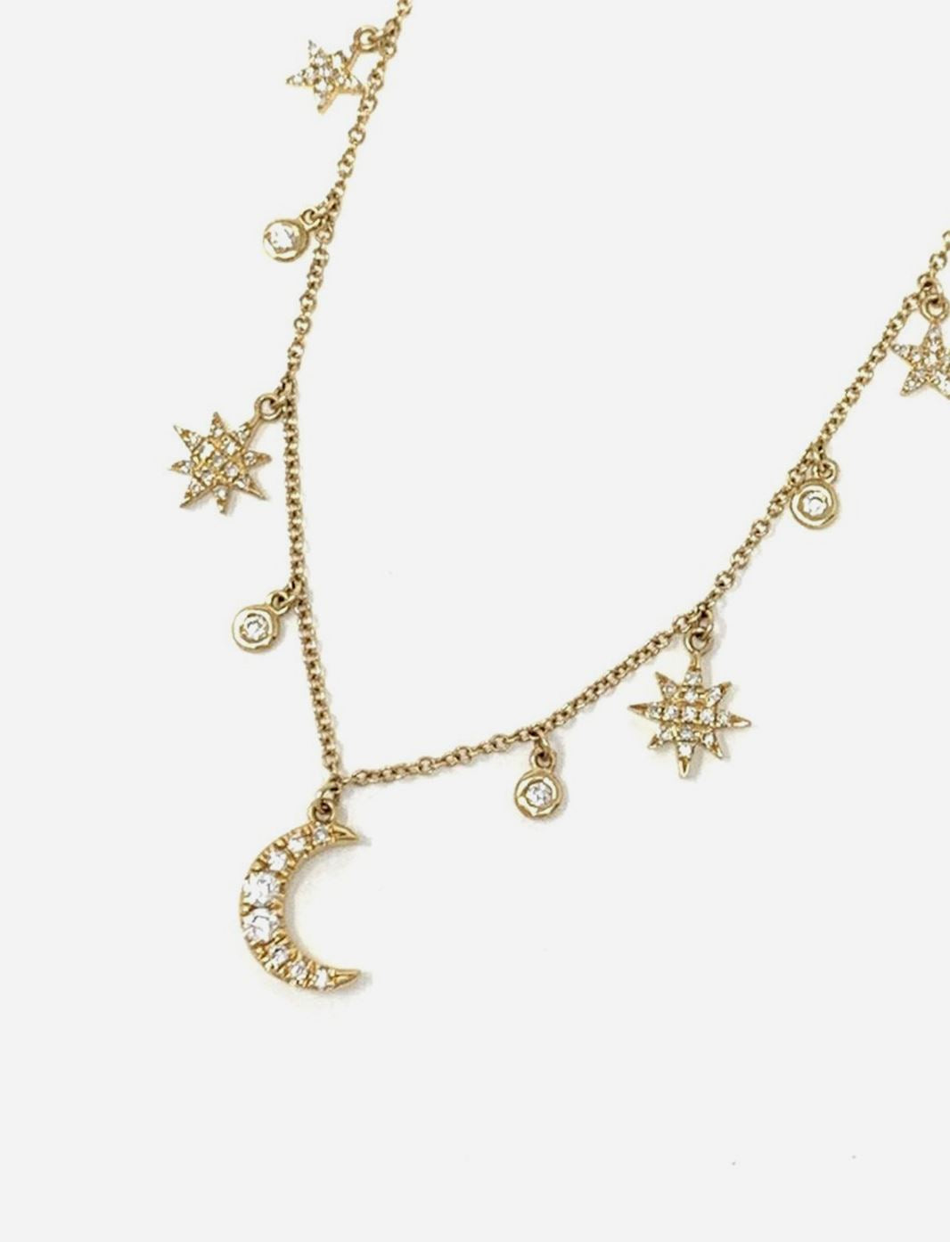 Mini Moon and Stars Charm Necklace