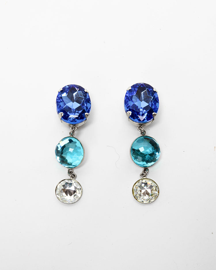 Vintage Tiered Gem Earrings